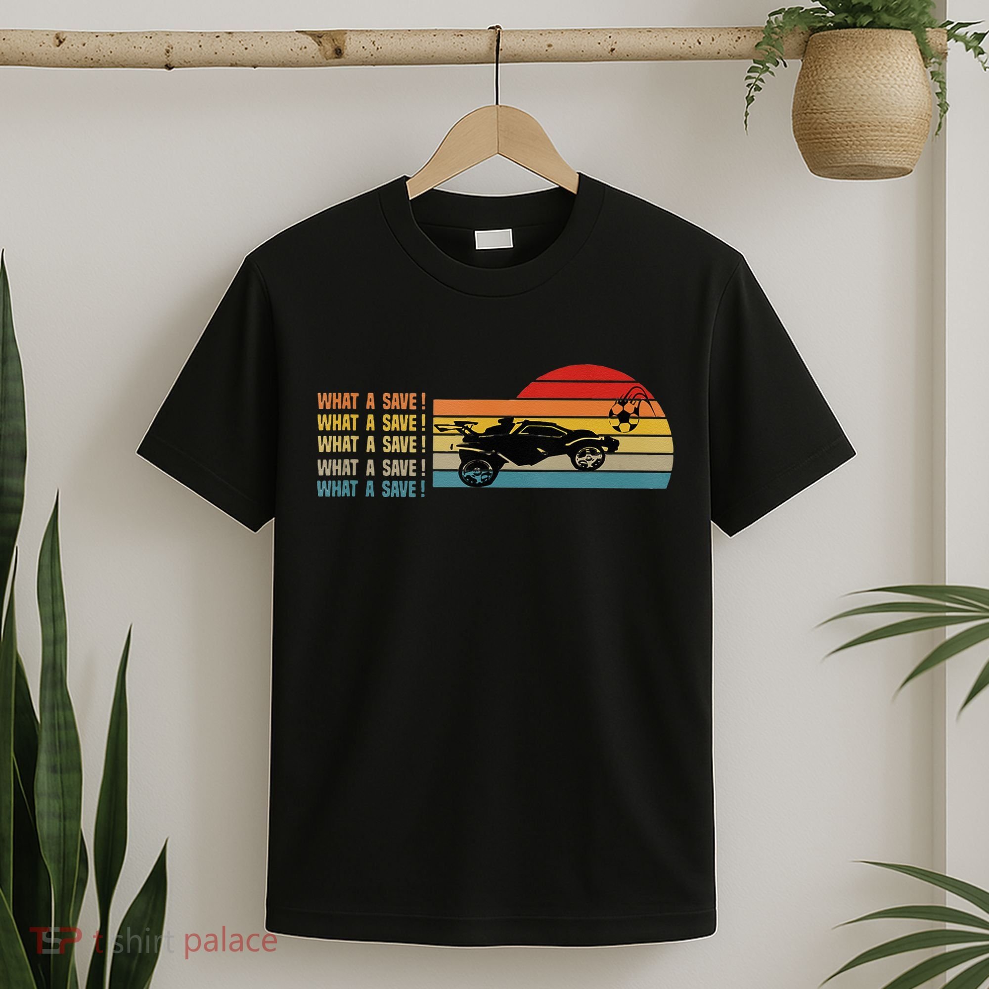 What A Save Vintage Retro Rocket Soccer Car League T-Shirt