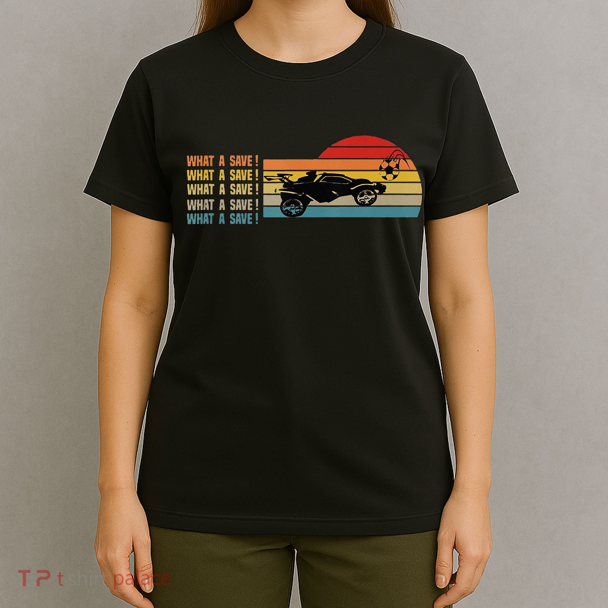 What A Save Vintage Retro Rocket Soccer Car League T-Shirt