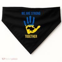We Are Strong Together Ukraine Hand Print USA-Made Doggie Bandana thumb 0