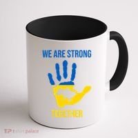 We Are Strong Together Ukraine Hand Print Coffee Mug thumb 1