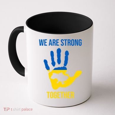 We Are Strong Together Ukraine Hand Print Coffee Mug