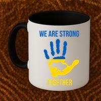 We Are Strong Together Ukraine Hand Print Coffee Mug thumb 2