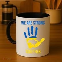 We Are Strong Together Ukraine Hand Print Coffee Mug thumb 4