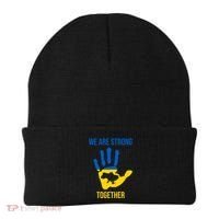 We Are Strong Together Ukraine Hand Print Beanie thumb 0