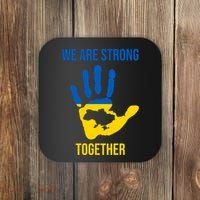 We Are Strong Together Ukraine Hand Print Coaster thumb 0
