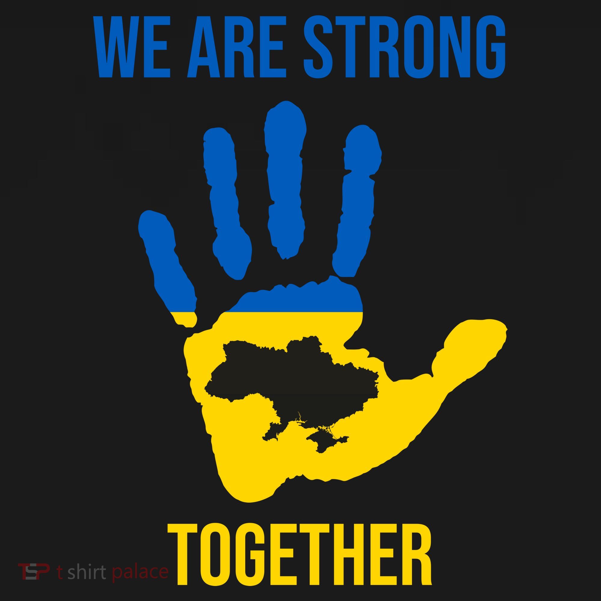 We Are Strong Together Ukraine Hand Print Coaster