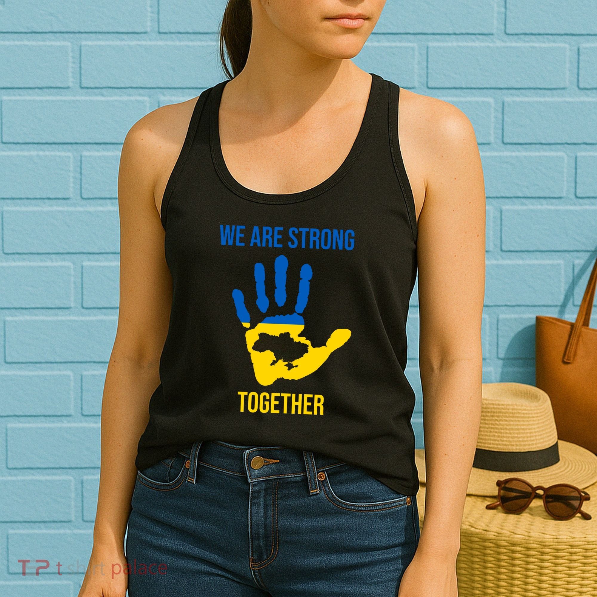 We Are Strong Together Ukraine Hand Print Women's Tank Top