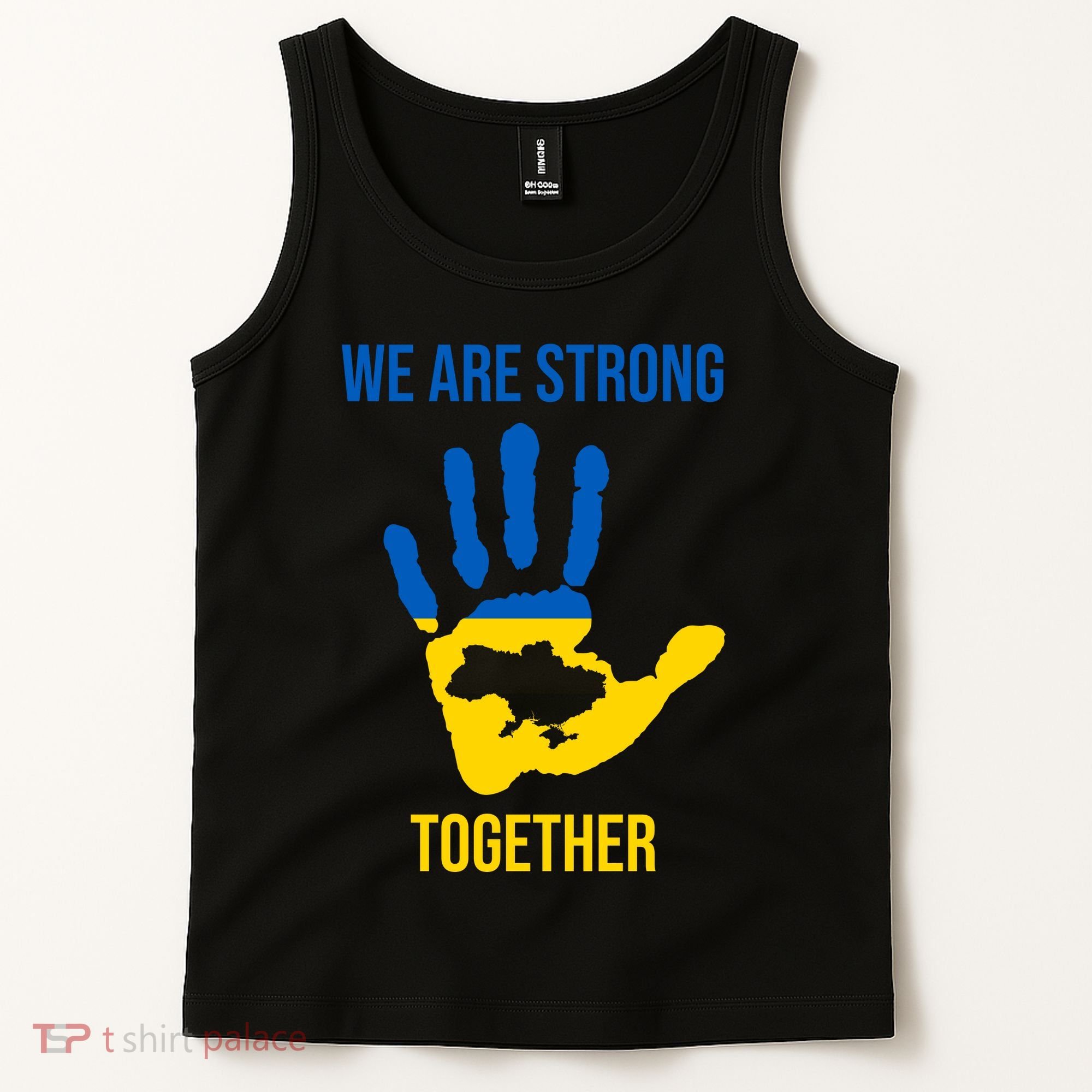 We Are Strong Together Ukraine Hand Print Tank Top