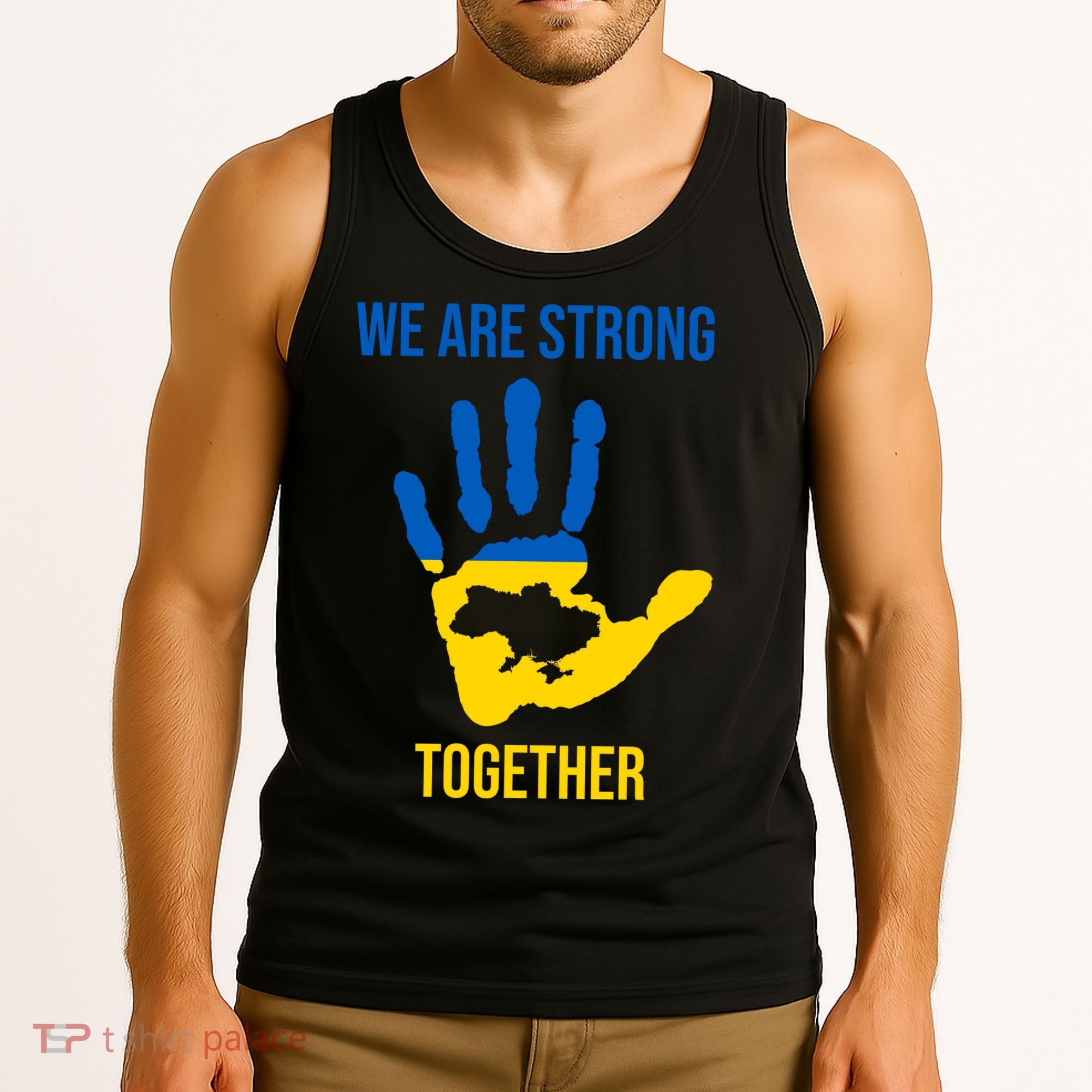 We Are Strong Together Ukraine Hand Print Tank Top