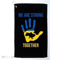 We Are Strong Together Ukraine Hand Print Golf Towel thumb 0