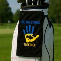 We Are Strong Together Ukraine Hand Print Golf Towel thumb 2