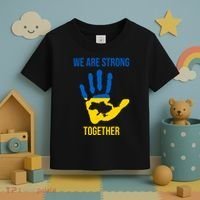 We Are Strong Together Ukraine Hand Print Toddler T-Shirt thumb 3