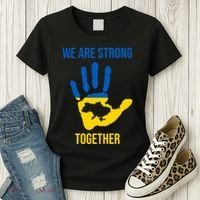 We Are Strong Together Ukraine Hand Print Women's T-Shirt thumb 3