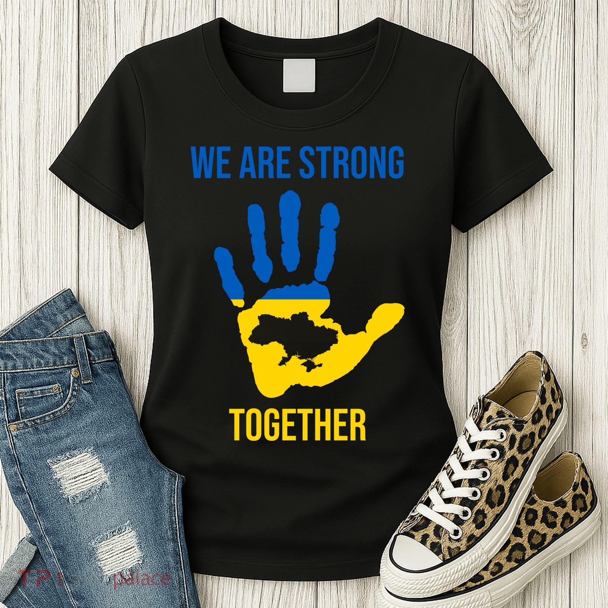 We Are Strong Together Ukraine Hand Print Women's T-Shirt