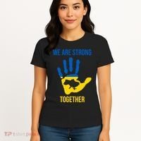 We Are Strong Together Ukraine Hand Print Women's T-Shirt thumb 4