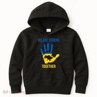 We Are Strong Together Ukraine Hand Print Kids Hoodie thumb 0