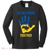 We Are Strong Together Ukraine Hand Print Kids Long Sleeve Shirt thumb 0