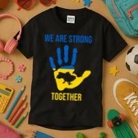 We Are Strong Together Ukraine Hand Print Kids T-Shirt thumb 3
