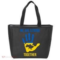 We Are Strong Together Ukraine Hand Print Tote Bag thumb 0