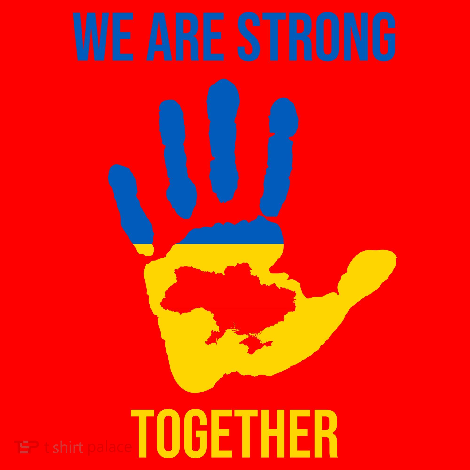 We Are Strong Together Ukraine Hand Print Santa Hat