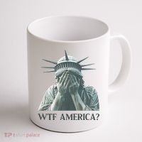 WTF America Statue of Liberty Cry Coffee Mug thumb 1