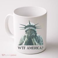 WTF America Statue of Liberty Cry Coffee Mug thumb 0