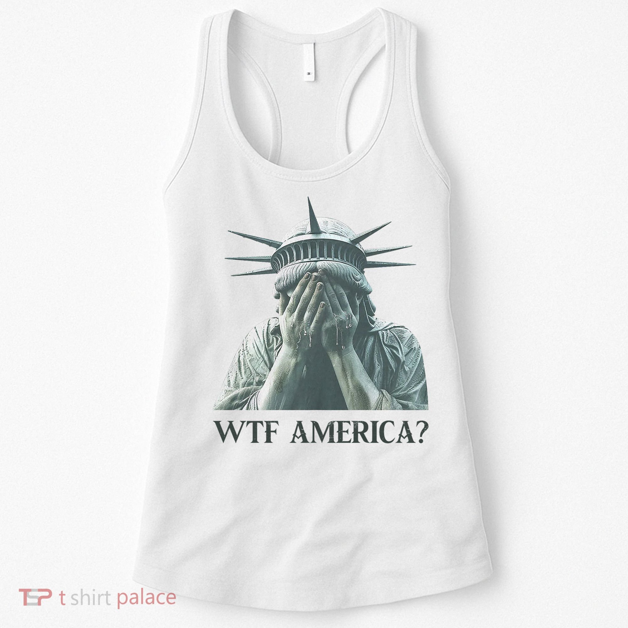 WTF America Statue of Liberty Cry Women's Tank Top