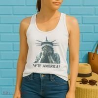 WTF America Statue of Liberty Cry Women's Tank Top thumb 2