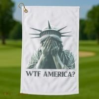 WTF America Statue of Liberty Cry Golf Towel thumb 1
