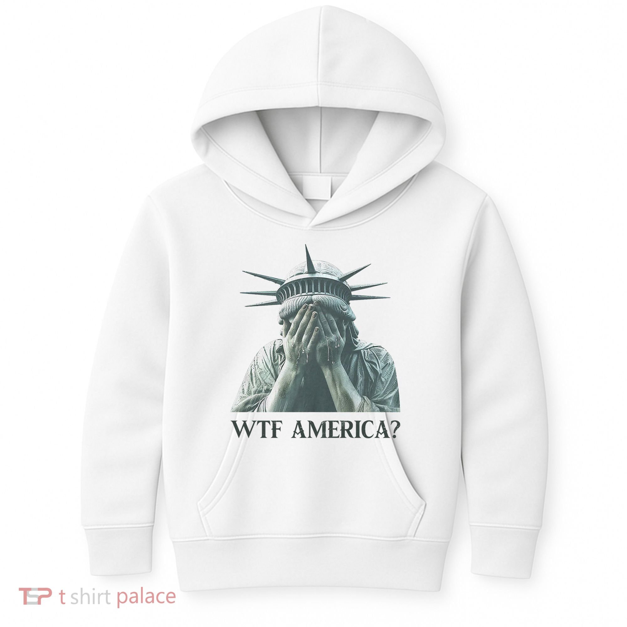 WTF America Statue of Liberty Cry Kids Hoodie
