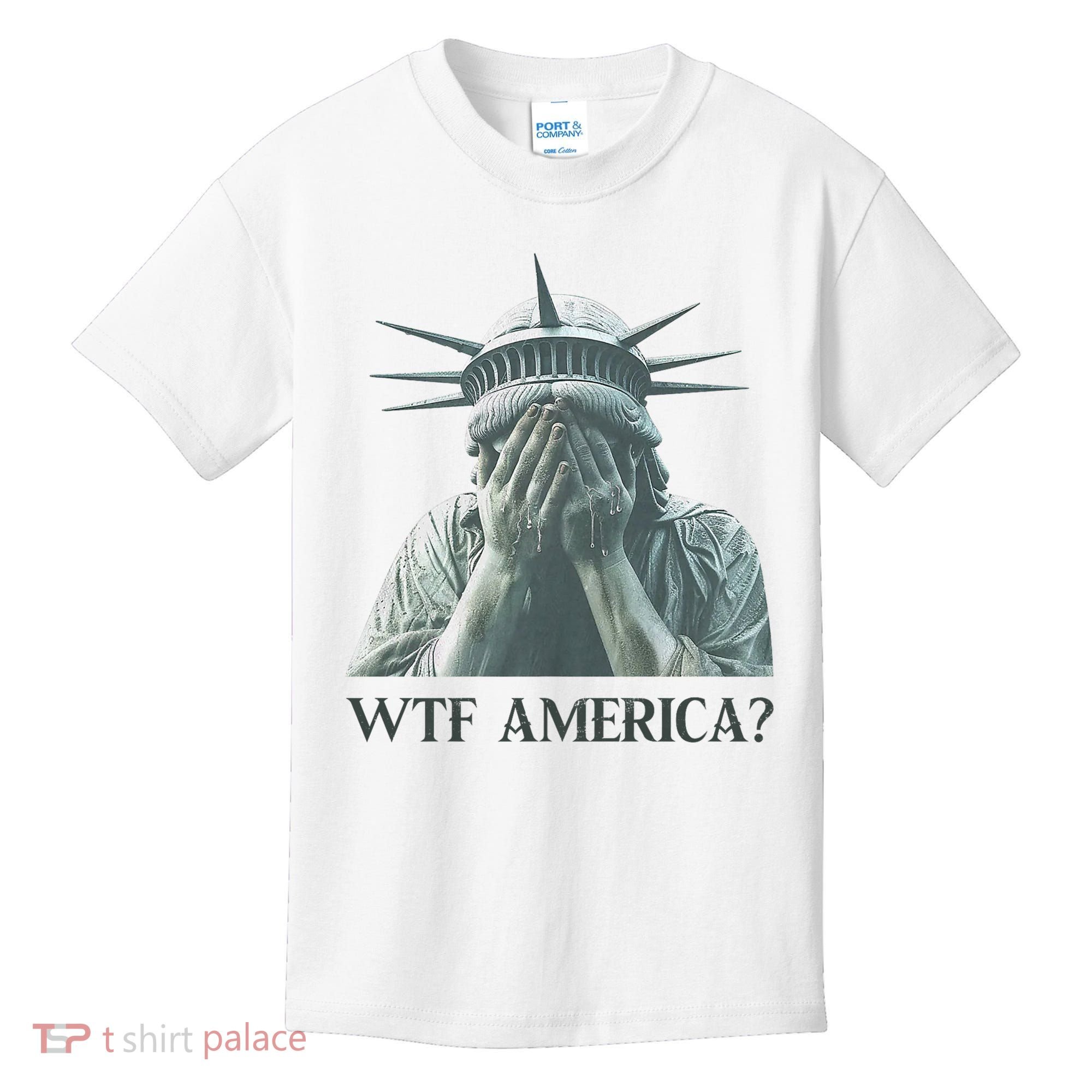 WTF America Statue of Liberty Cry Kids T-Shirt