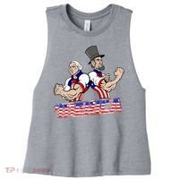 Washington And Lincoln 'Merica Women's Racerback Cropped Tank thumb 0