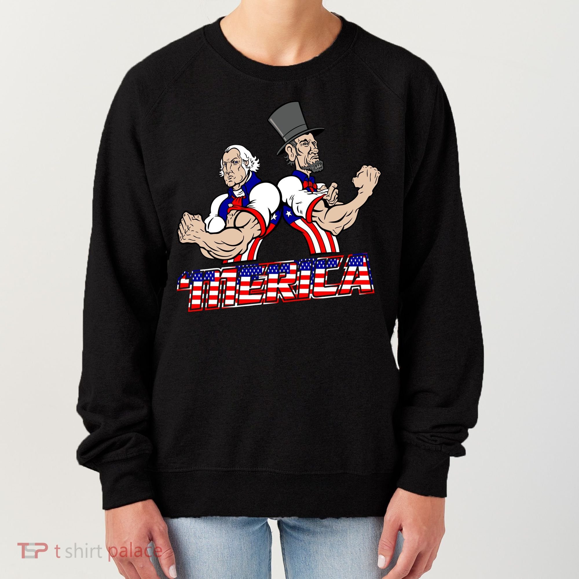 Washington And Lincoln 'Merica Women's Sweatshirt