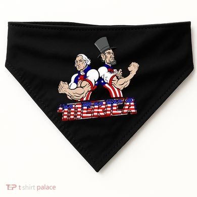 Washington And Lincoln 'Merica USA-Made Doggie Bandana