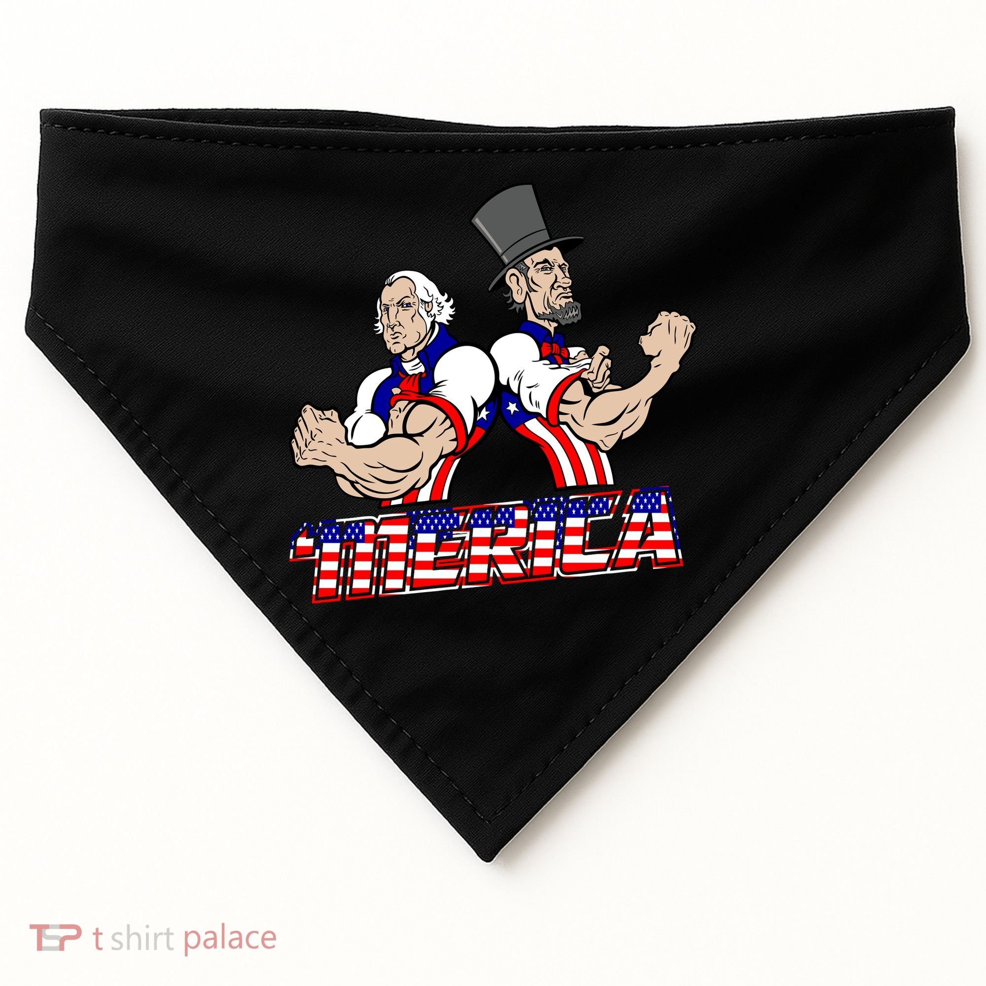 Washington And Lincoln 'Merica USA-Made Doggie Bandana