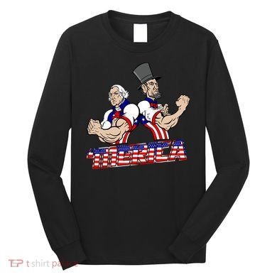 Washington And Lincoln 'Merica Long Sleeve Shirt