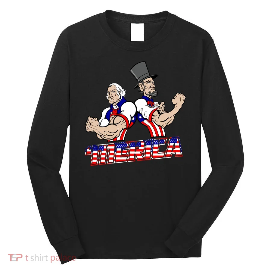 Washington And Lincoln 'Merica Long Sleeve Shirt
