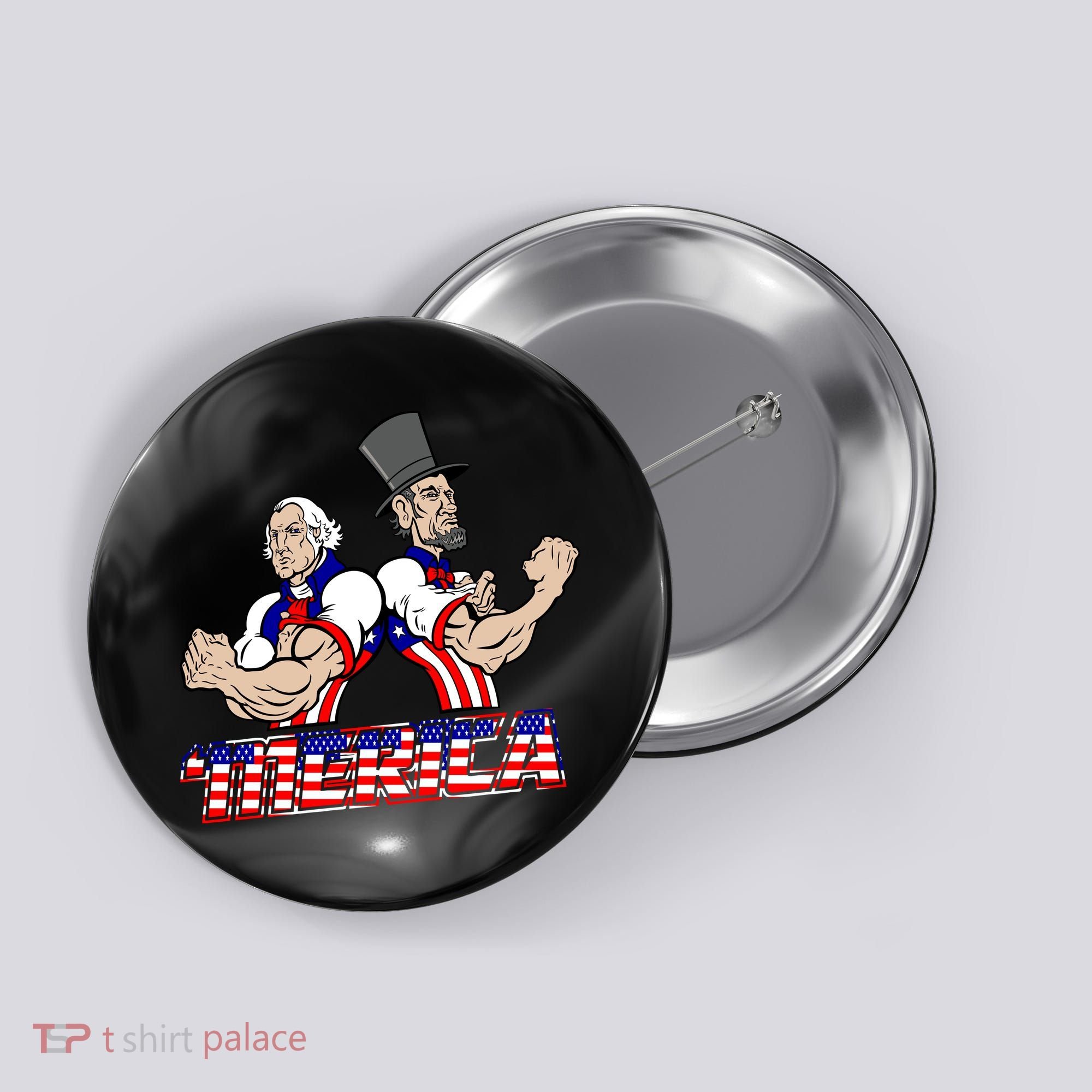 Washington And Lincoln 'Merica Button