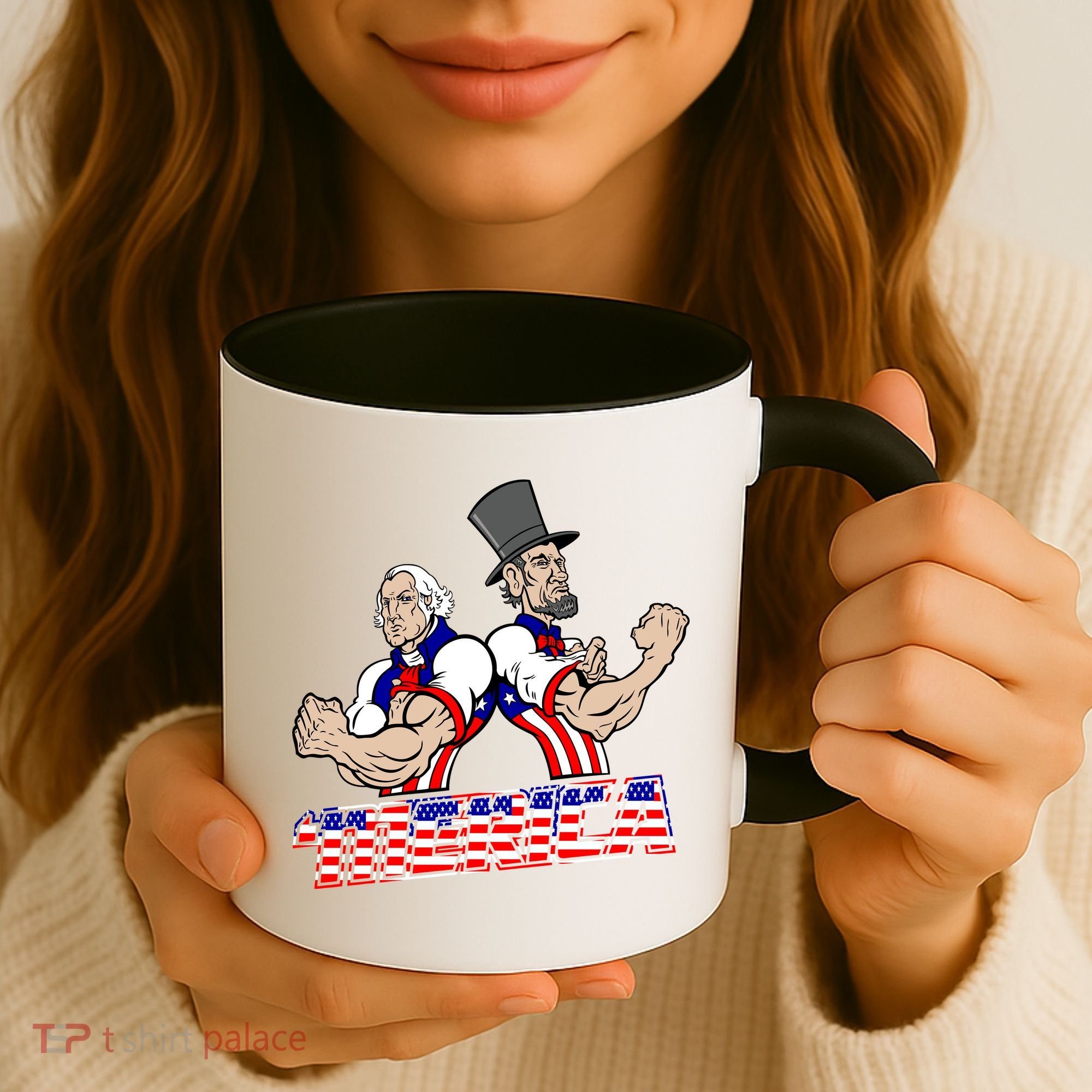 Washington And Lincoln 'Merica Coffee Mug