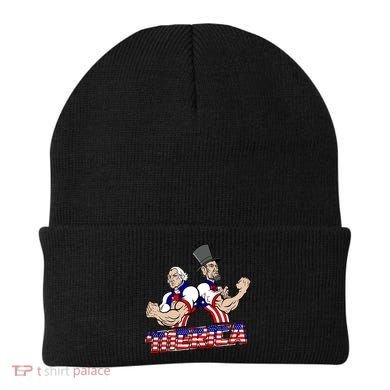 Washington And Lincoln 'Merica Beanie