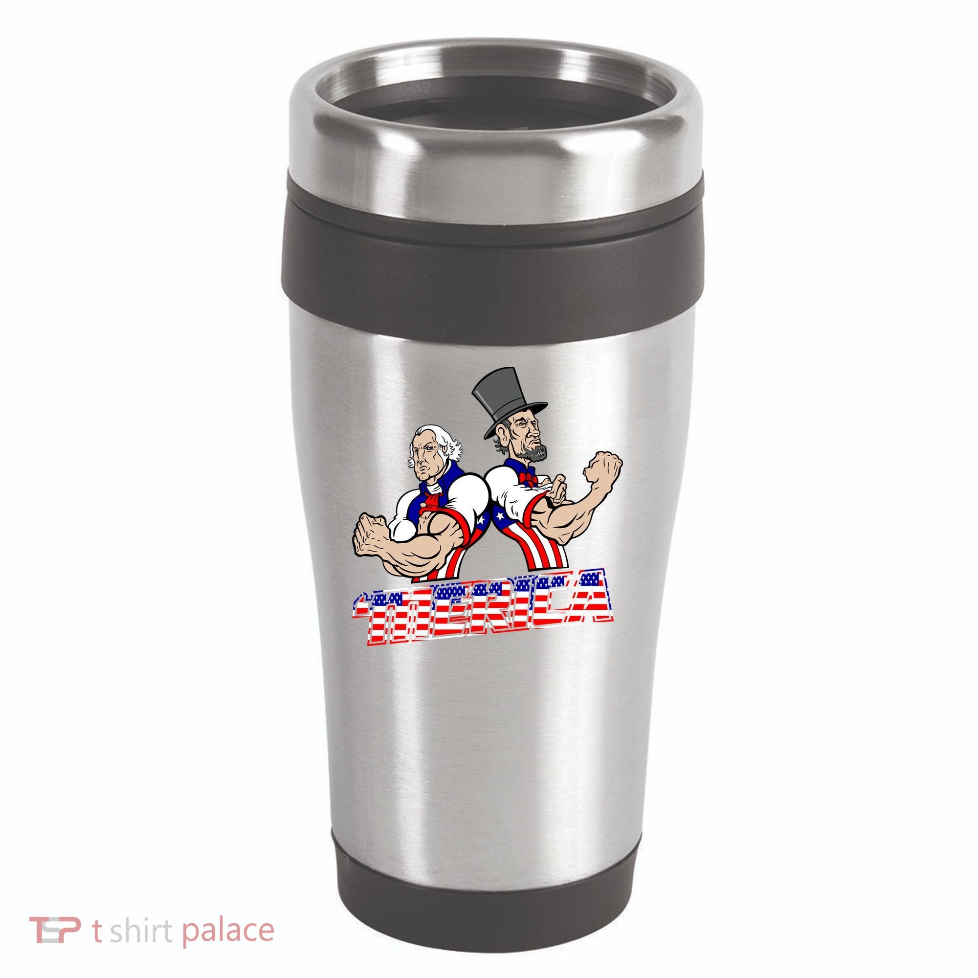 Washington And Lincoln 'Merica 16oz Travel Tumbler