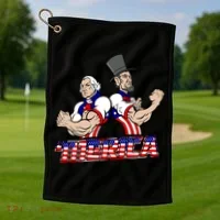 Washington And Lincoln 'Merica Golf Towel thumb 1