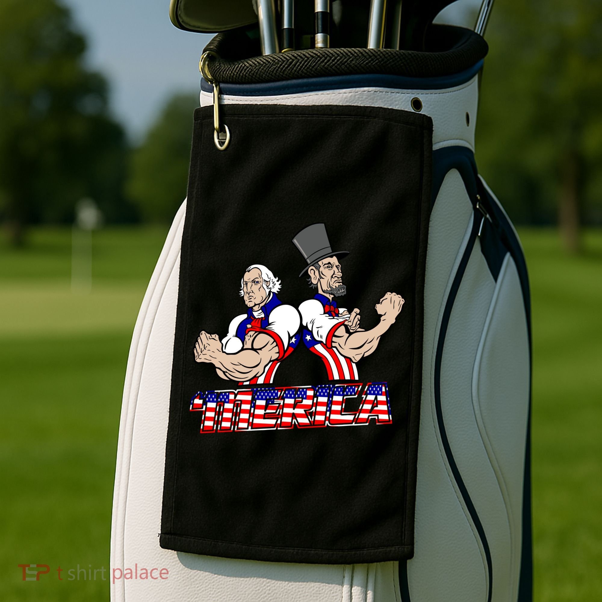 Washington And Lincoln 'Merica Golf Towel