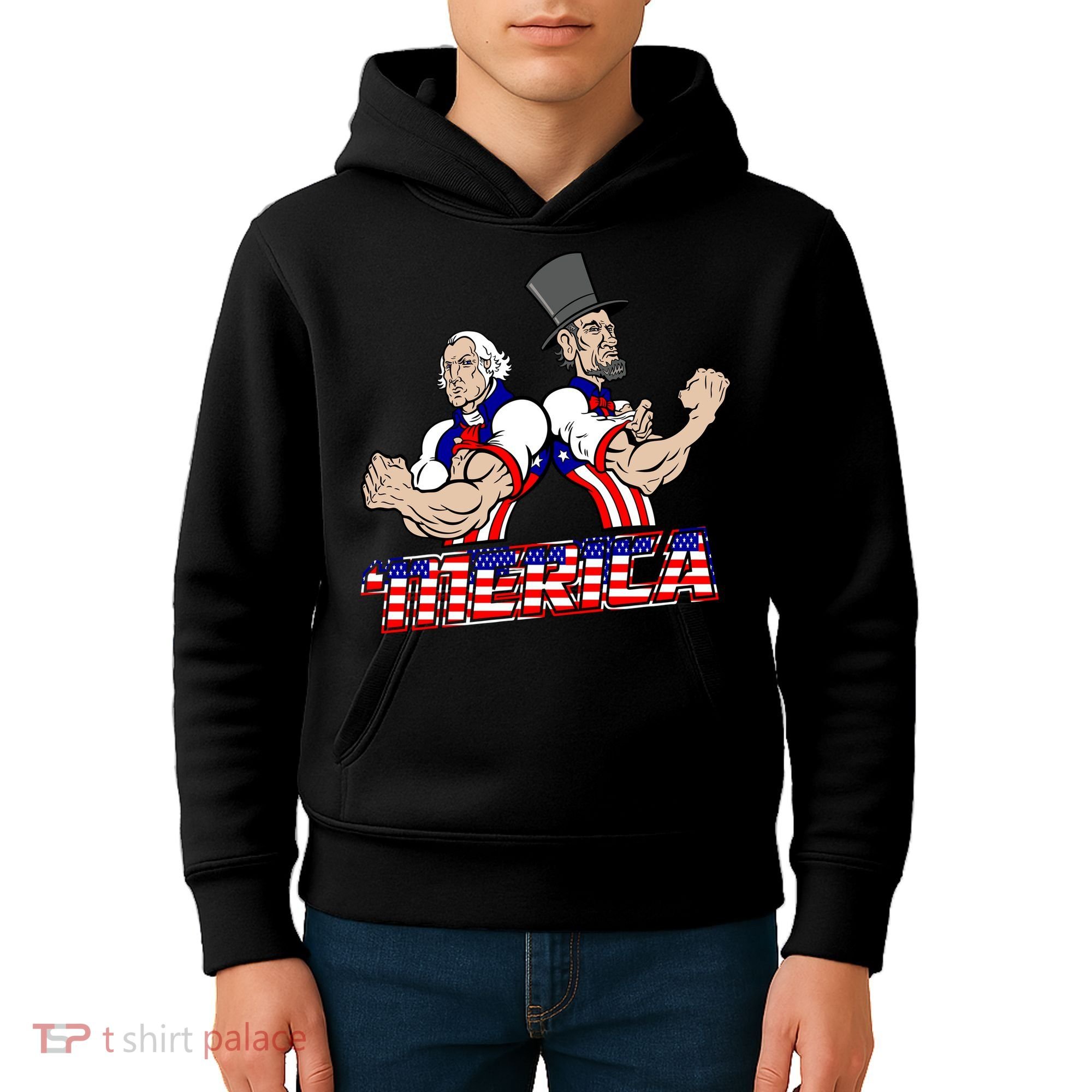 Washington And Lincoln 'Merica Kids Hoodie