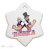 Washington And Lincoln 'Merica Ceramic Ornament thumb 0