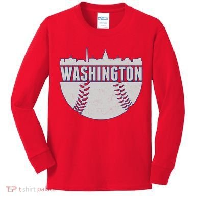 Washington Baseball Vintage Kids Long Sleeve Shirt