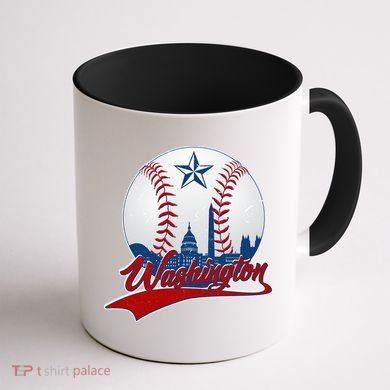 Washington Baseball Vintage Style Fan Coffee Mug back