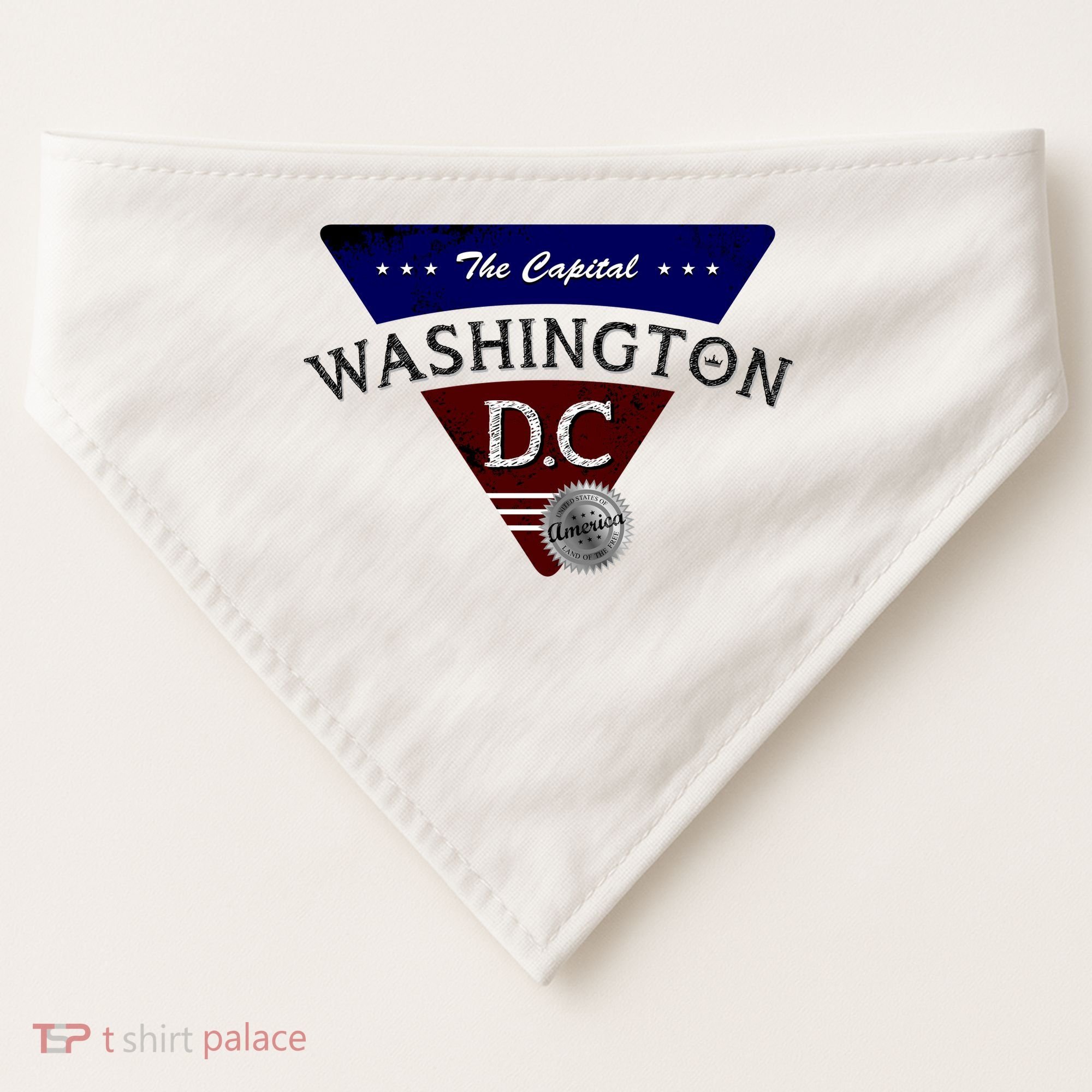 Washington D.C Land of the Free Logo USA-Made Doggie Bandana