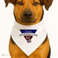 Washington D.C Land of the Free Logo USA-Made Doggie Bandana thumb 1