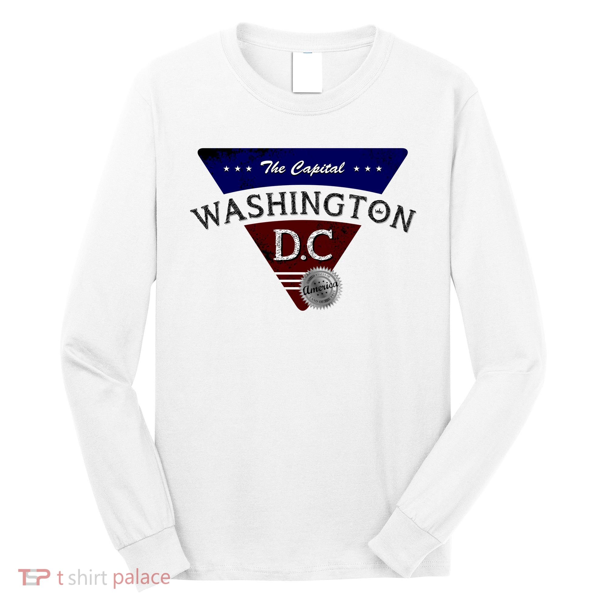 Washington D.C Land of the Free Logo Long Sleeve Shirt